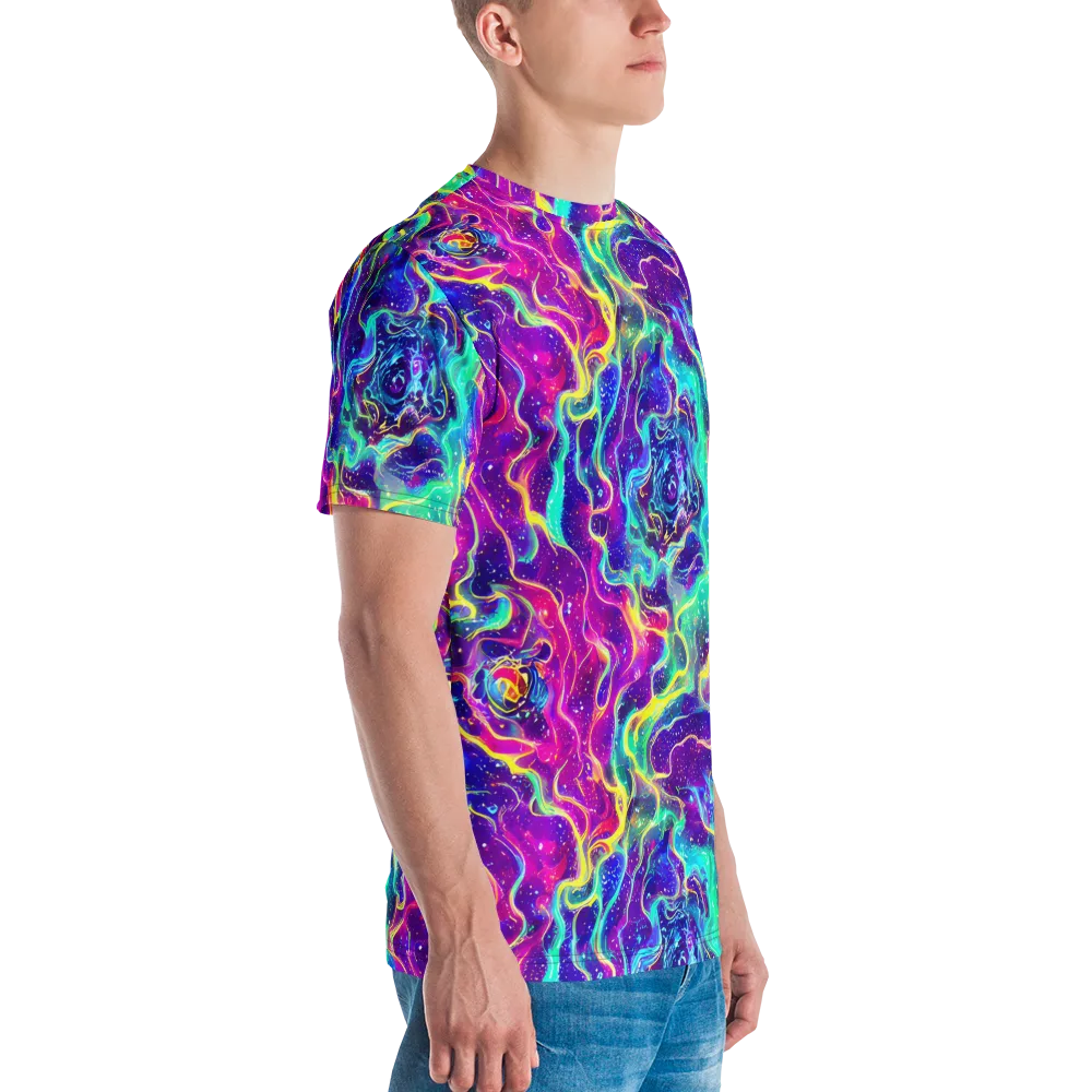 Liquid Light Show on Men's Crew Neck T-Shirt — Right