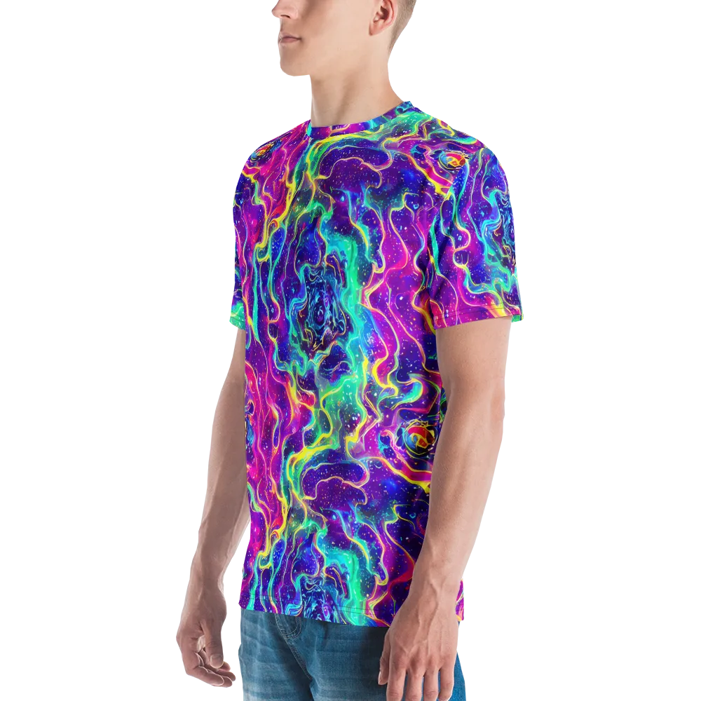 Liquid Light Show on Men's Crew Neck T-Shirt — Left