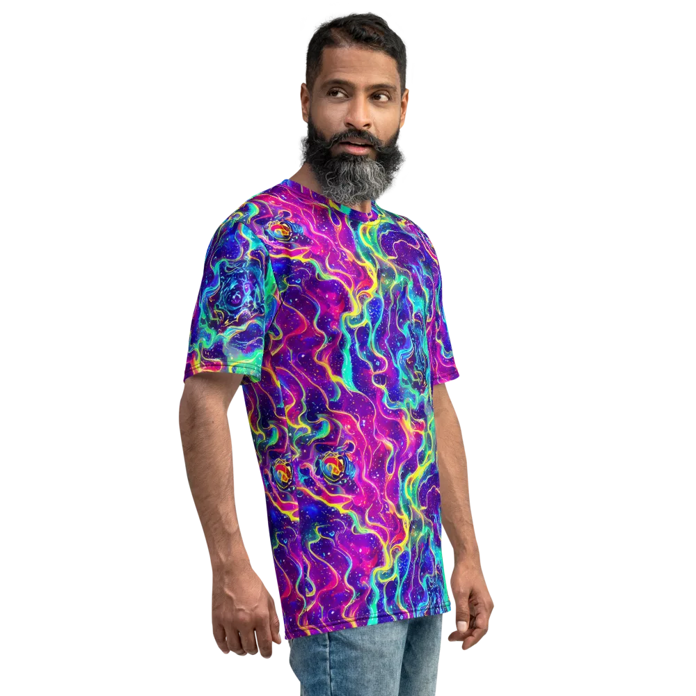 Liquid Light Show on Men's Crew Neck T-Shirt — Right