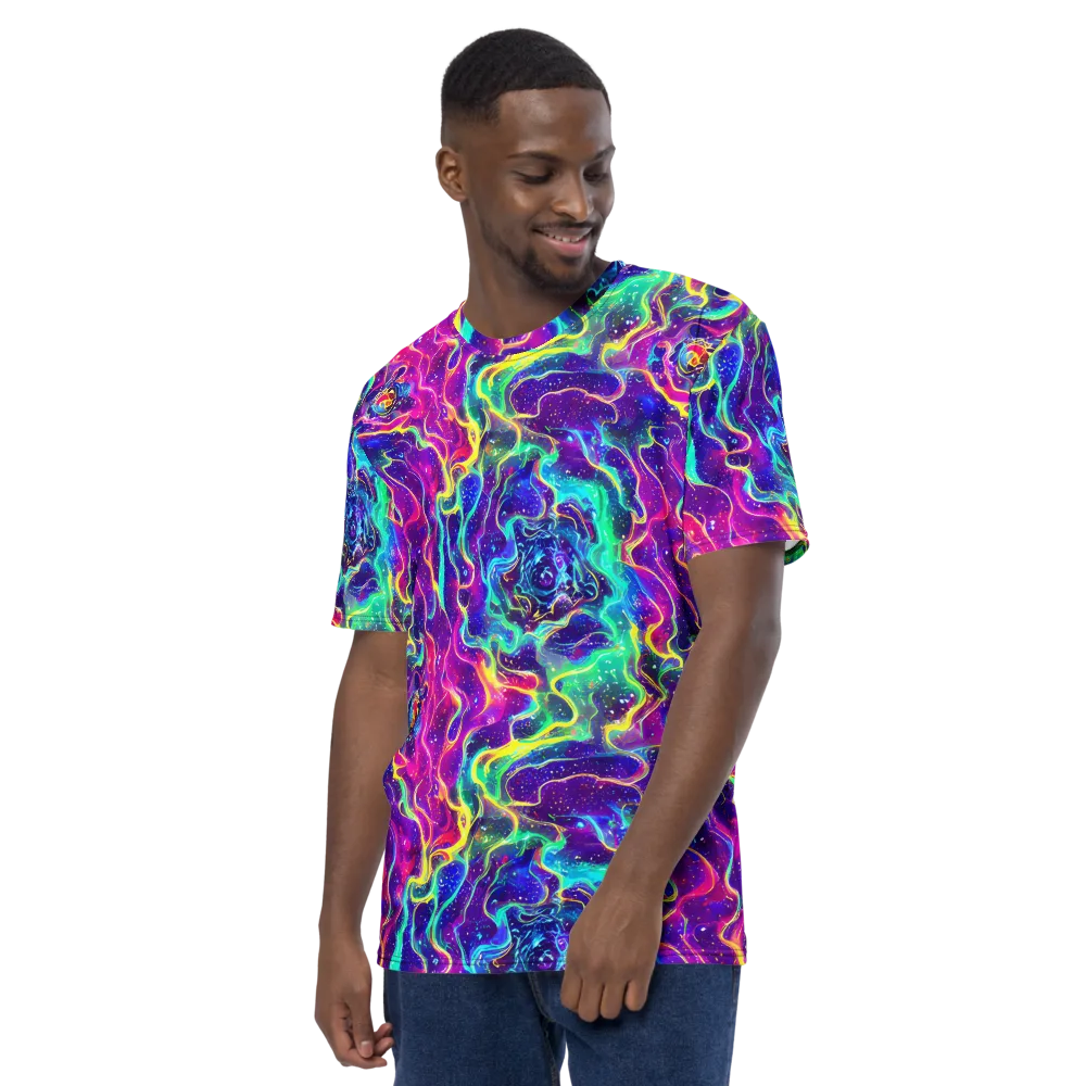 Liquid Light Show on Men's Crew Neck T-Shirt — Left