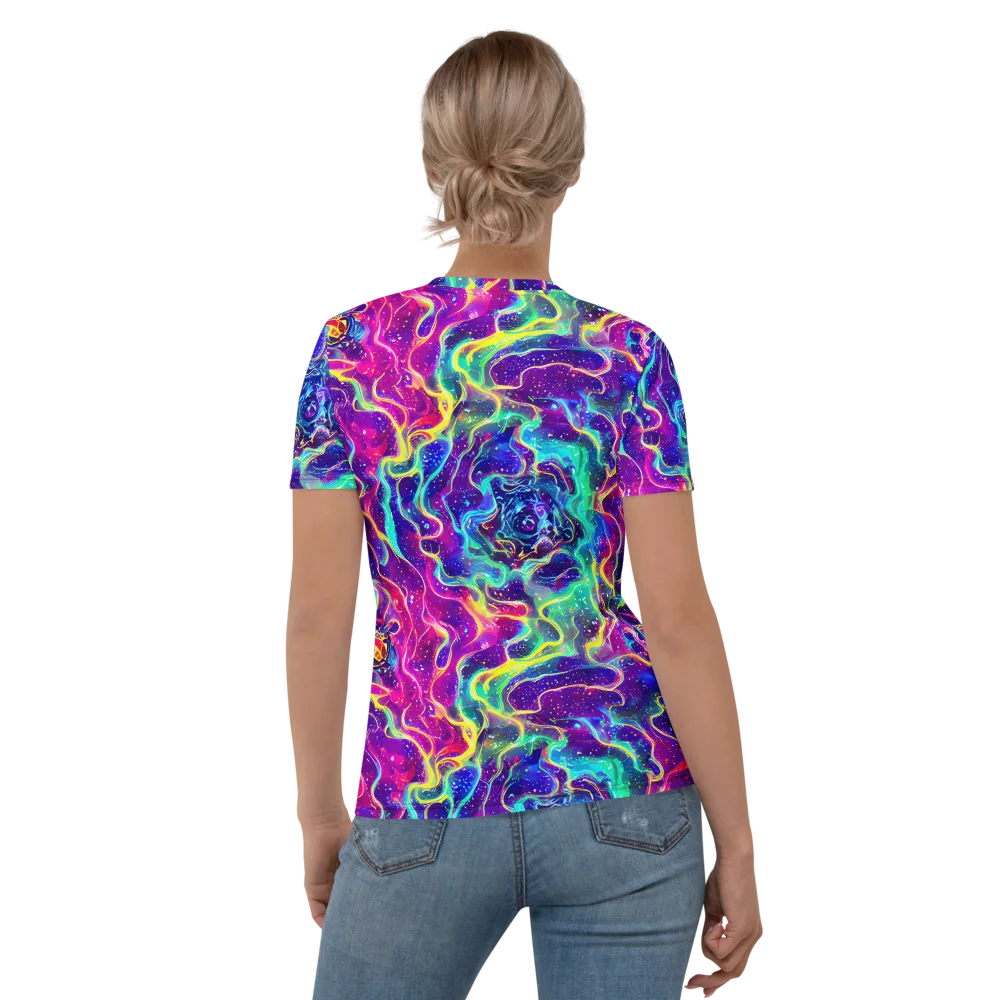 Liquid Light Show on Women's Crew Neck T-Shirt — Back