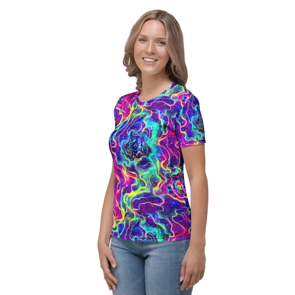 Liquid Light Show on Women's Crew Neck T-Shirt — Left