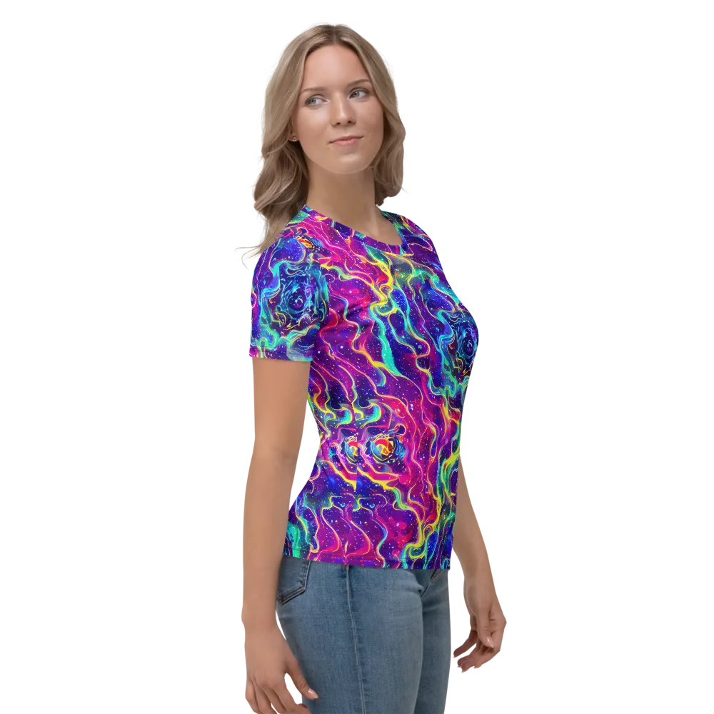 Liquid Light Show on Women's Crew Neck T-Shirt — Right