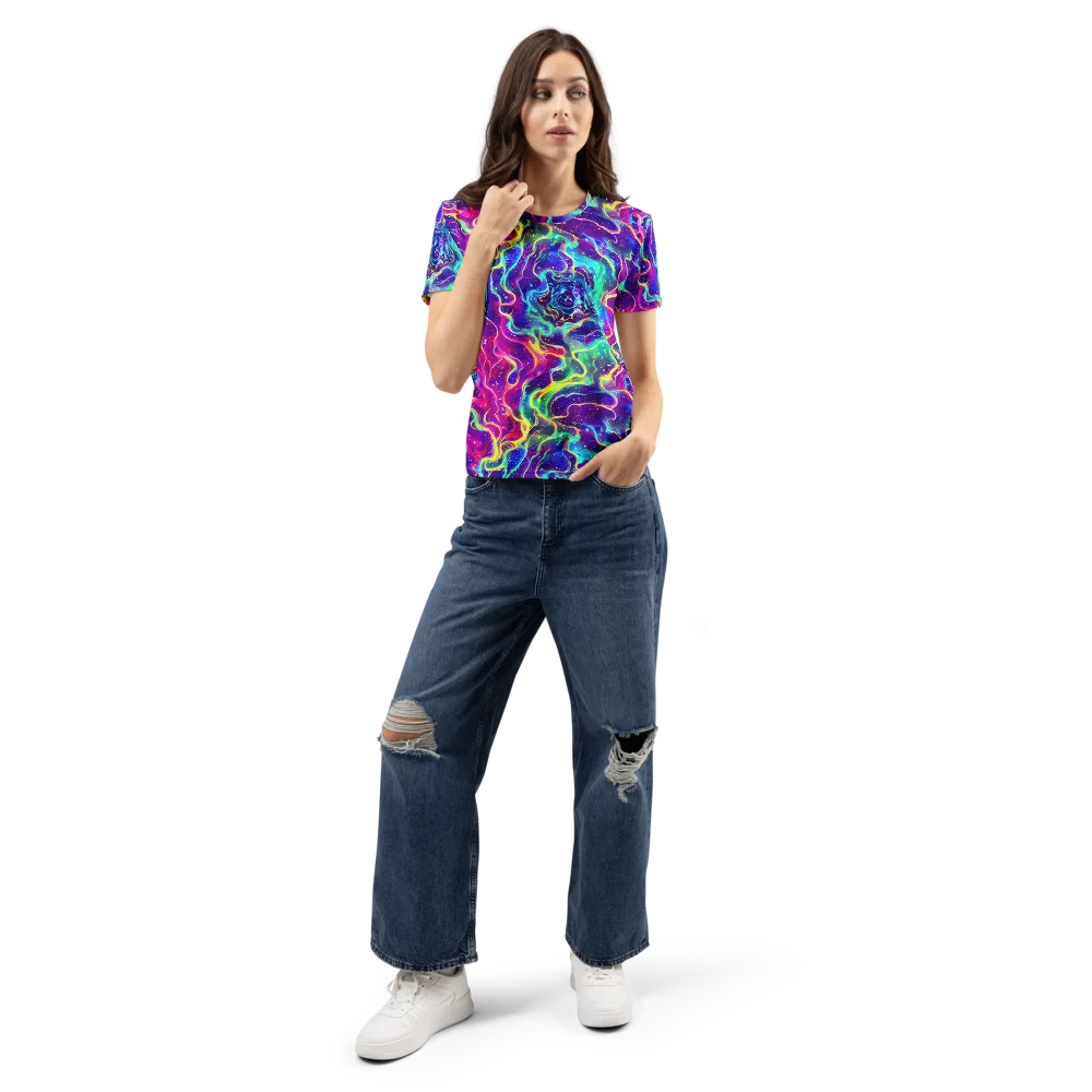 Liquid Light Show on Women's Crew Neck T-Shirt — Front