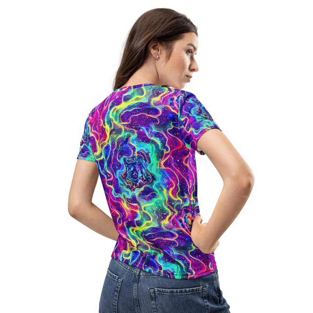 Liquid Light Show on Women's Crew Neck T-Shirt — Back