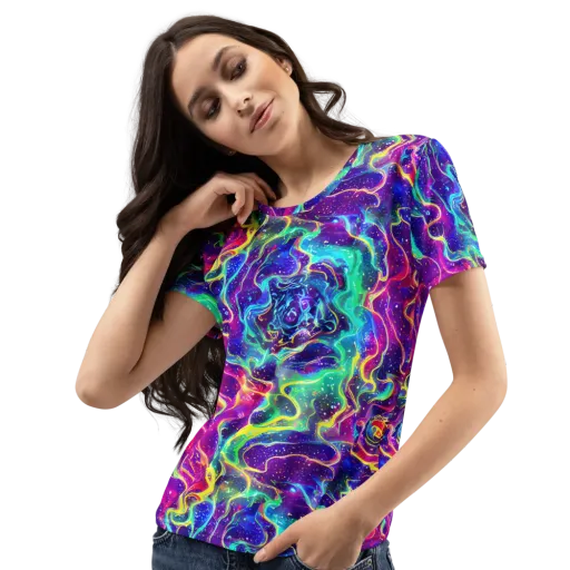 Liquid Light Show on a Women's Crew Neck T-Shirt