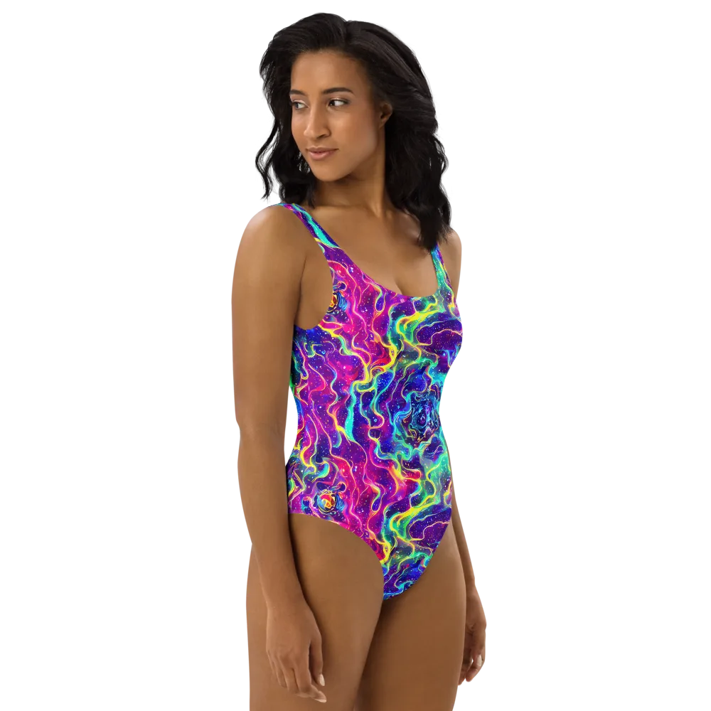 Liquid Light Show on One-Piece Swimsuit — Right