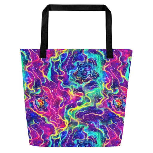 Liquid Light Show on a Large Tote Bag W/ Pocket