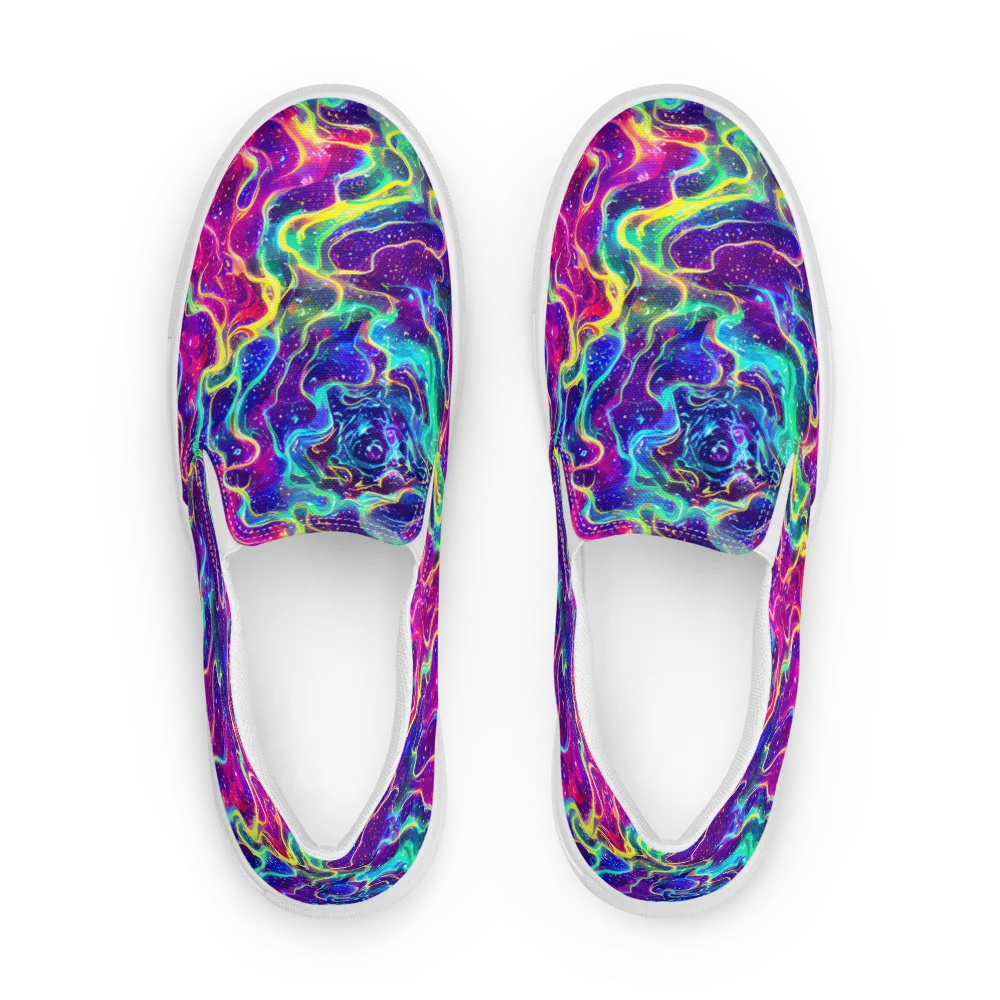 Liquid Light Show on Women's Slip-On Canvas Shoes — Front