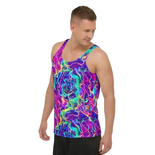 Liquid Light Show on a Men's Tank Top