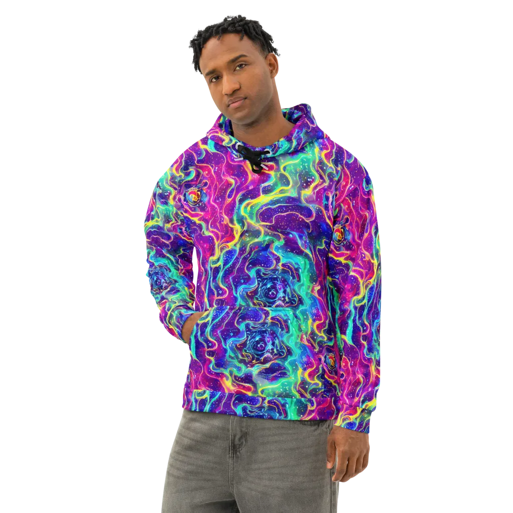 Liquid Light Show on Cotton Hoodie — Left Front