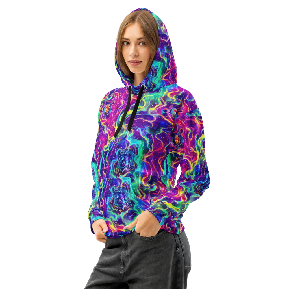 Liquid Light Show on Cotton Hoodie — Left Front