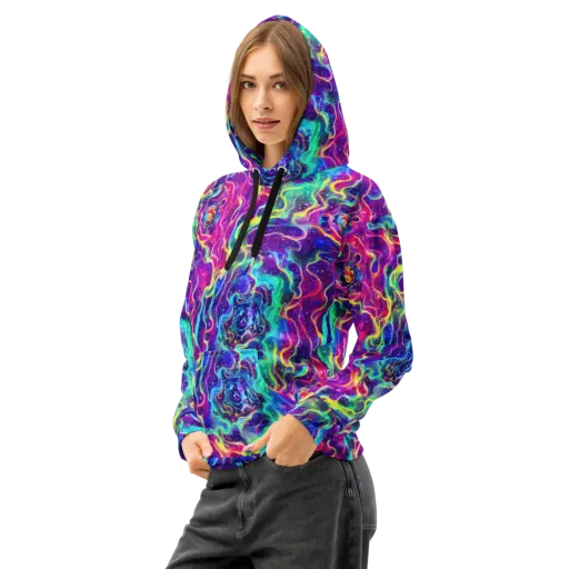 Liquid Light Show on a Cotton Hoodie