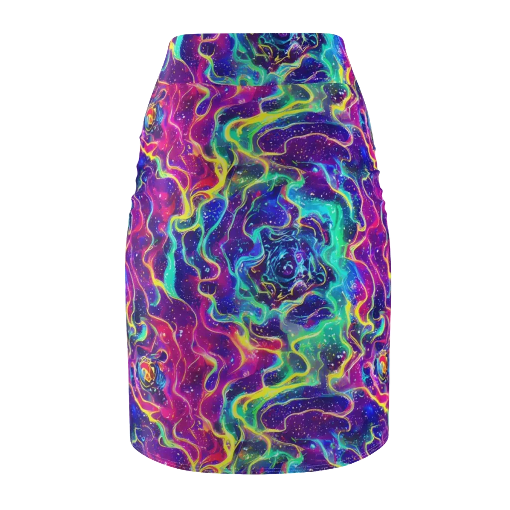 Liquid Light Show on Pencil Skirt — Back