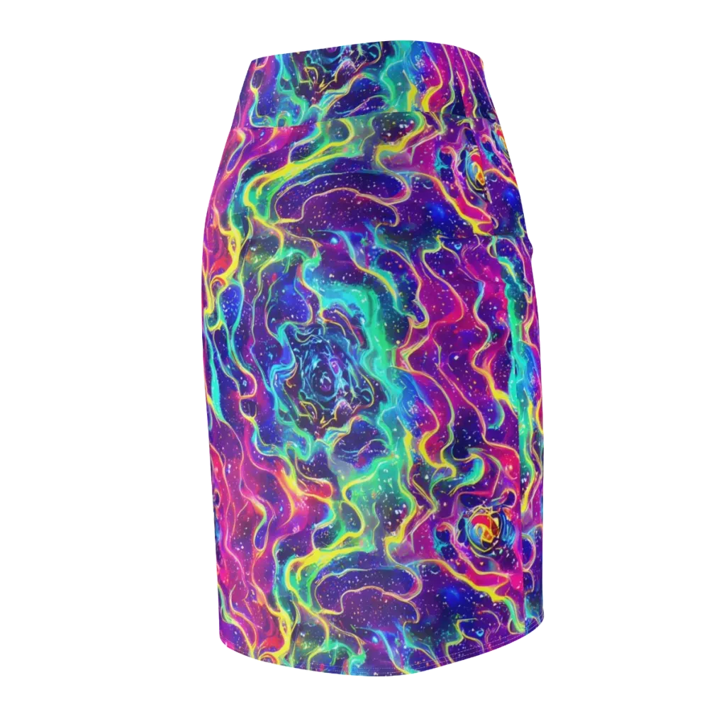 Liquid Light Show on Pencil Skirt — Back Side