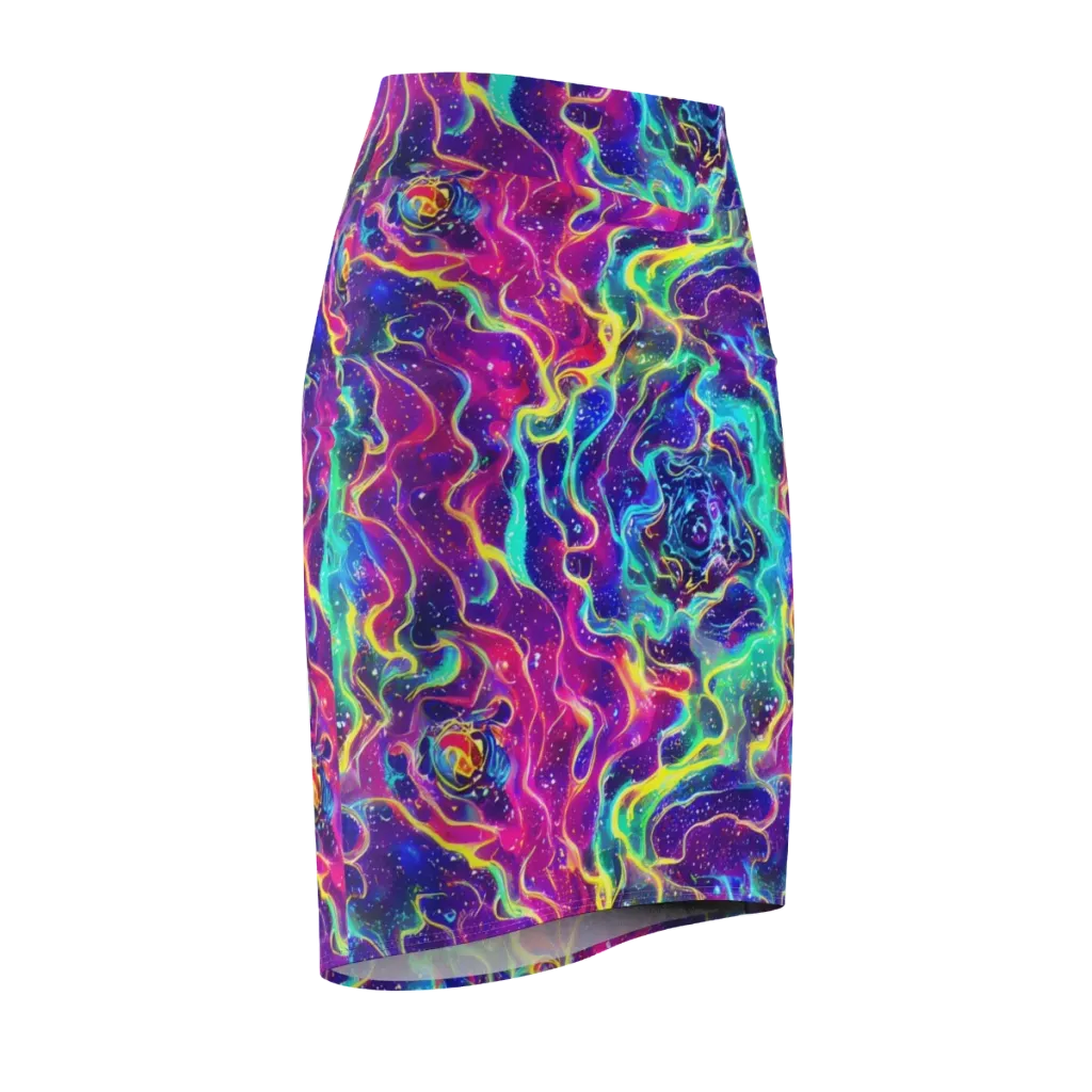 Liquid Light Show on Pencil Skirt — Front Side