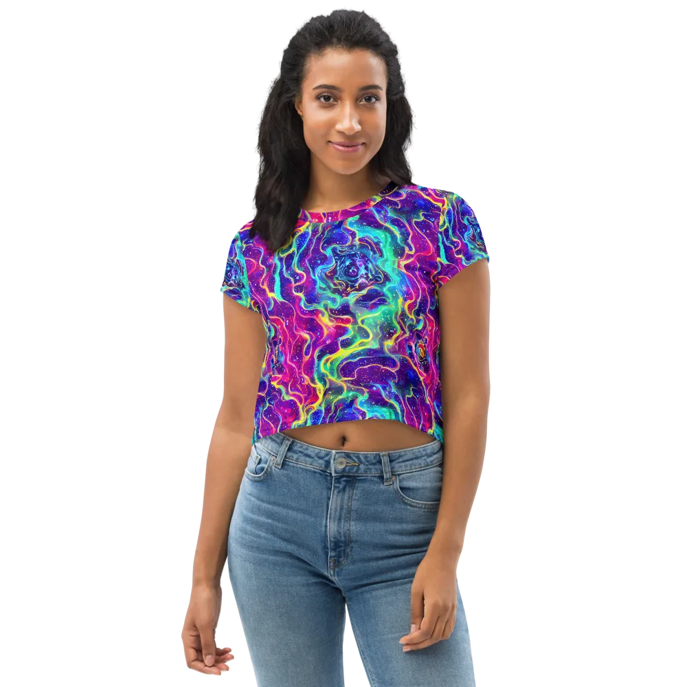 Liquid Light Show on Crop Tee — Front