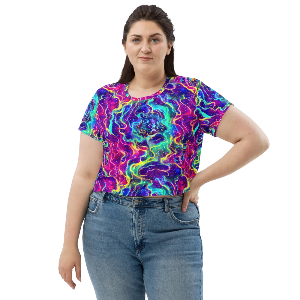 Liquid Light Show on Crop Tee — Front