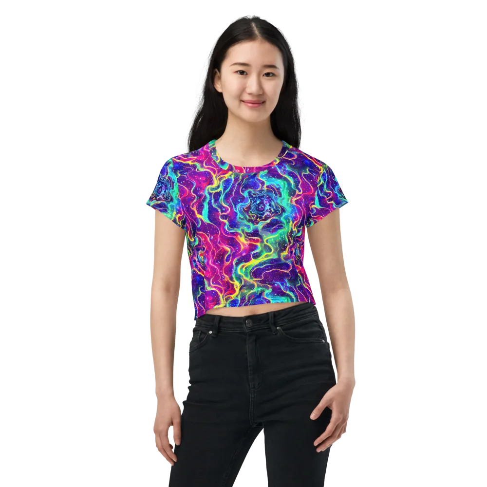 Liquid Light Show on Crop Tee — Front