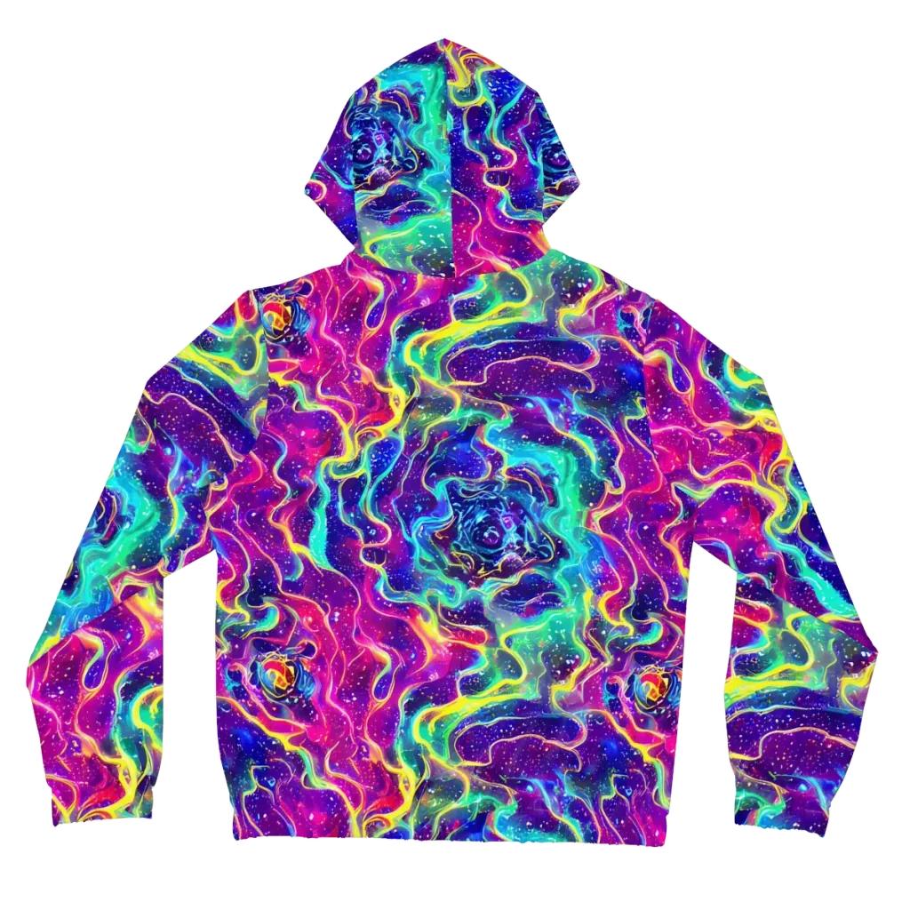 Liquid Light Show on Women's Full-Zip Hoodie — Back