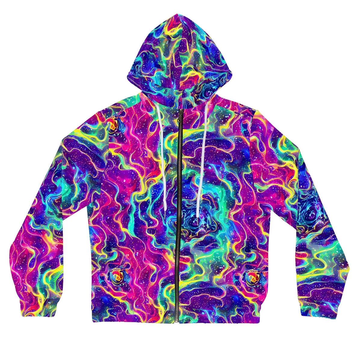 Liquid Light Show on Women's Full-Zip Hoodie — Front