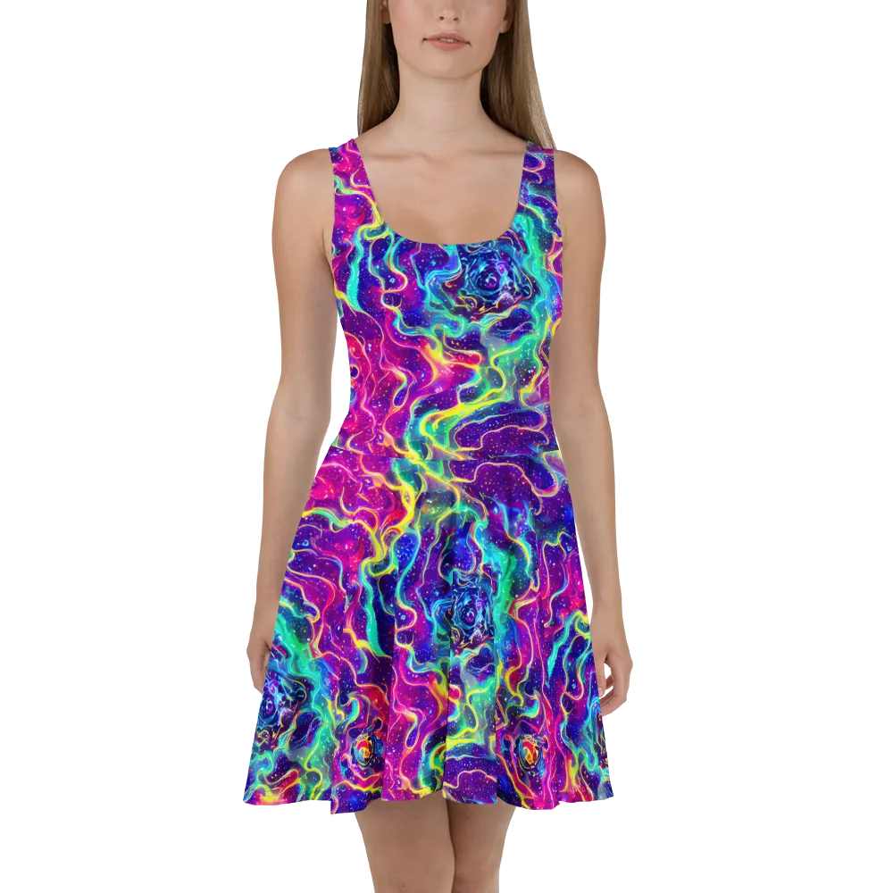 Liquid Light Show on Skater Dress — Front