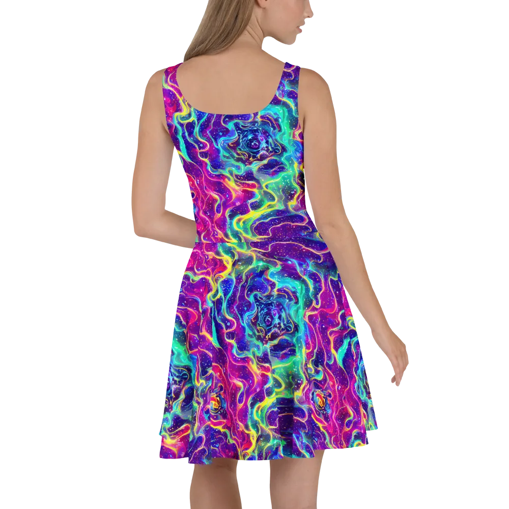 Liquid Light Show on Skater Dress — Back