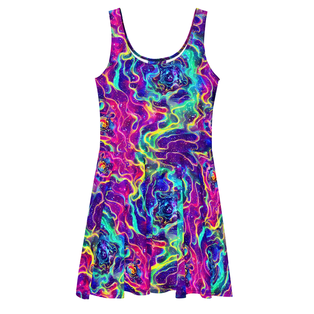 Liquid Light Show on Skater Dress — Front