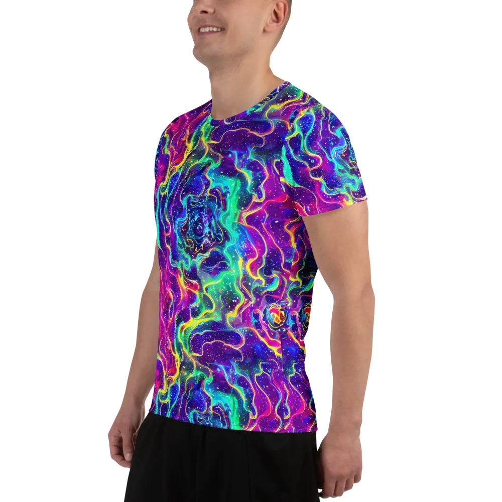 Liquid Light Show on Men's Athletic T-Shirt — Left