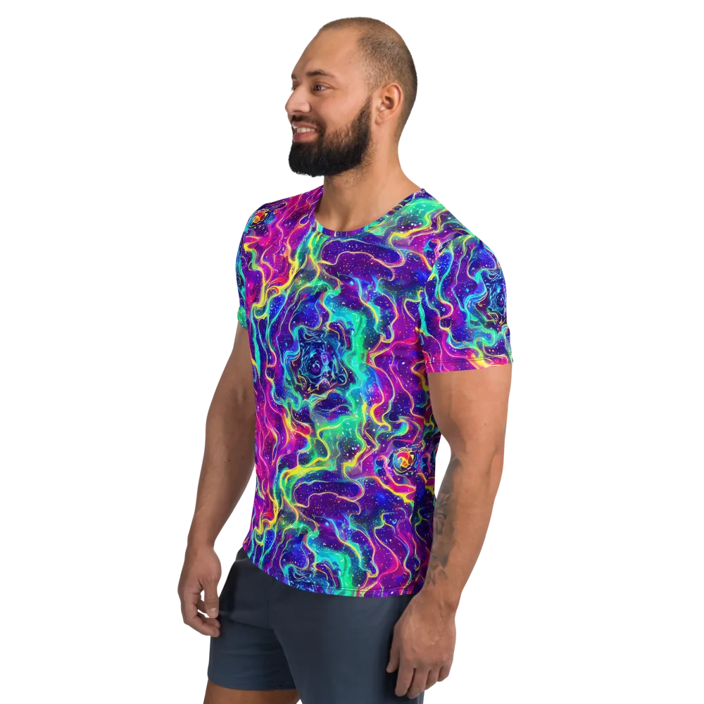 Liquid Light Show on Men's Athletic T-Shirt — Left