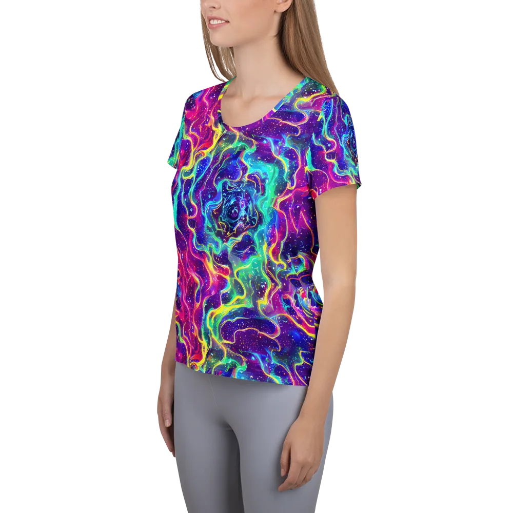 Liquid Light Show on Women's Athletic T-Shirt — Left