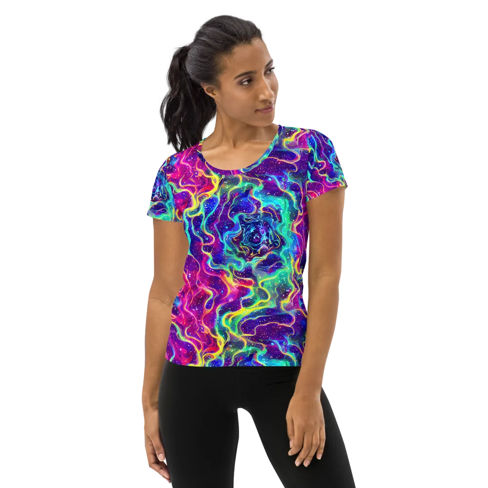 Liquid Light Show on Women's Athletic T-Shirt — Front