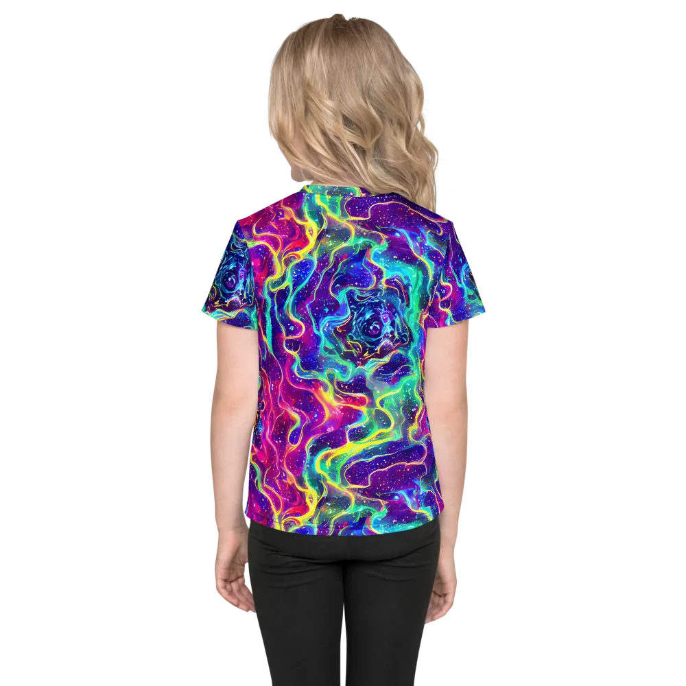 Liquid Light Show on Kids Crew Neck T-Shirt — Back