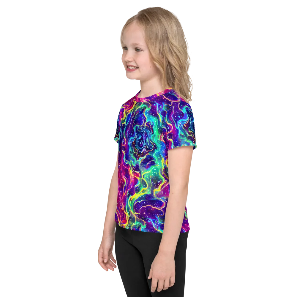 Liquid Light Show on Kids Crew Neck T-Shirt — Left