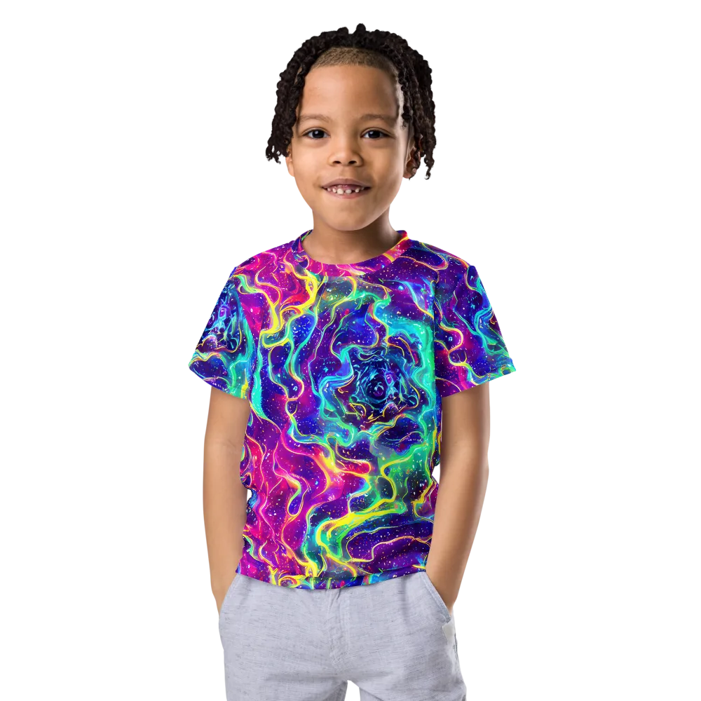 Liquid Light Show on Kids Crew Neck T-Shirt — Front