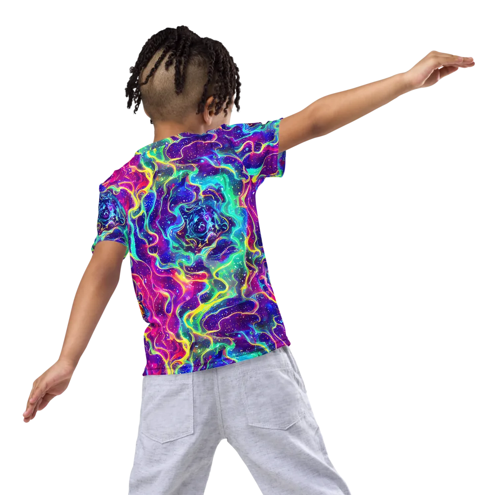 Liquid Light Show on Kids Crew Neck T-Shirt — Back