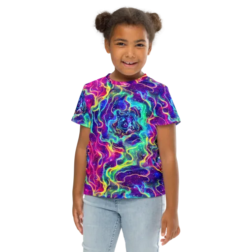 Liquid Light Show on a Kids Crew Neck T-Shirt