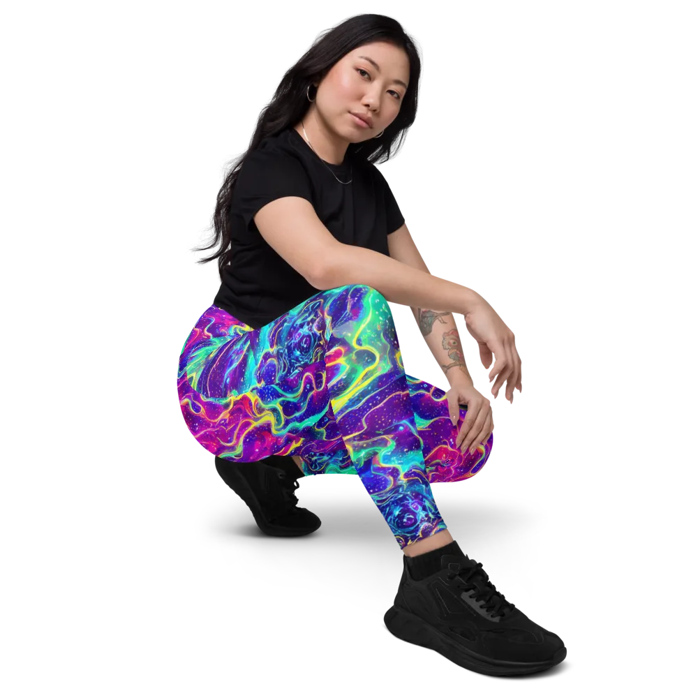 Liquid Light Show on Leggings with Pockets — Right Front
