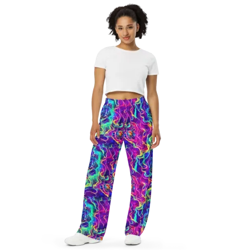 Liquid Light Show on a Wide-Leg Pants