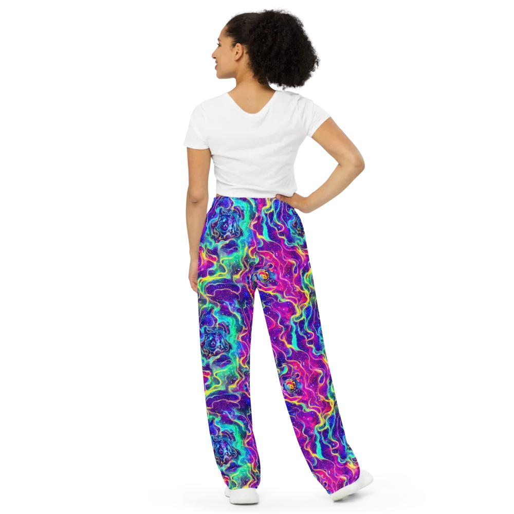 Liquid Light Show on Wide-Leg Pants — Back