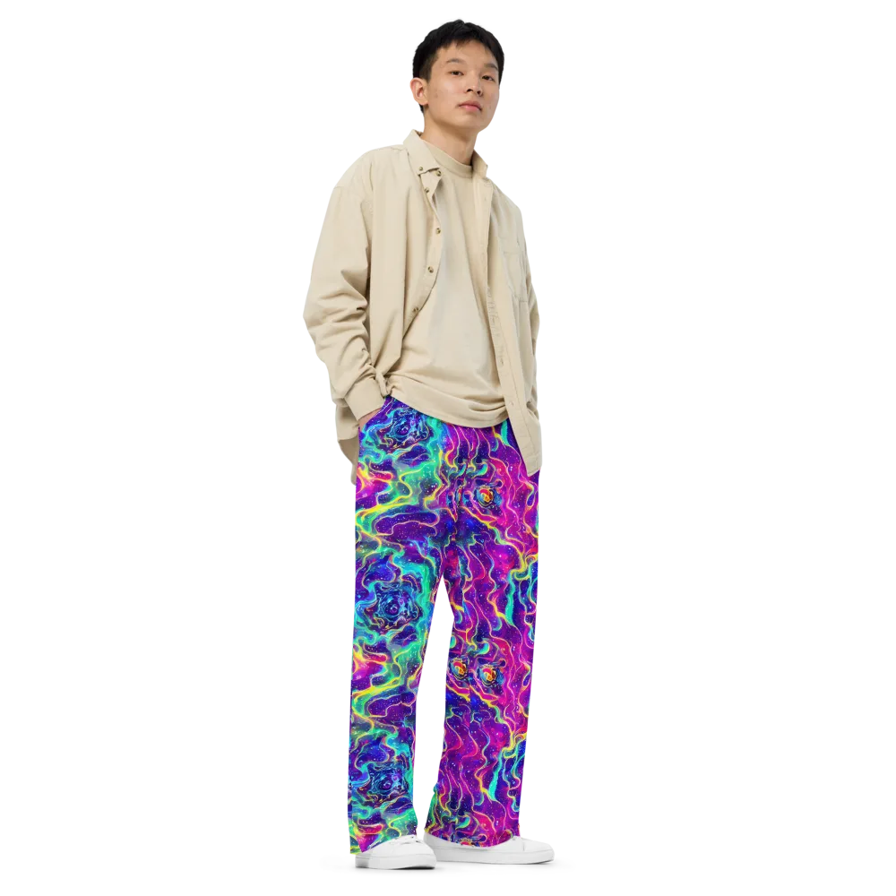 Liquid Light Show on Wide-Leg Pants — Right Front