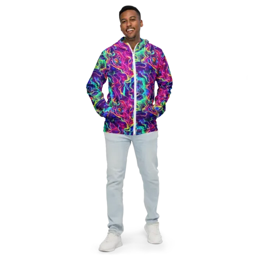 Liquid Light Show on a Men's Windbreaker