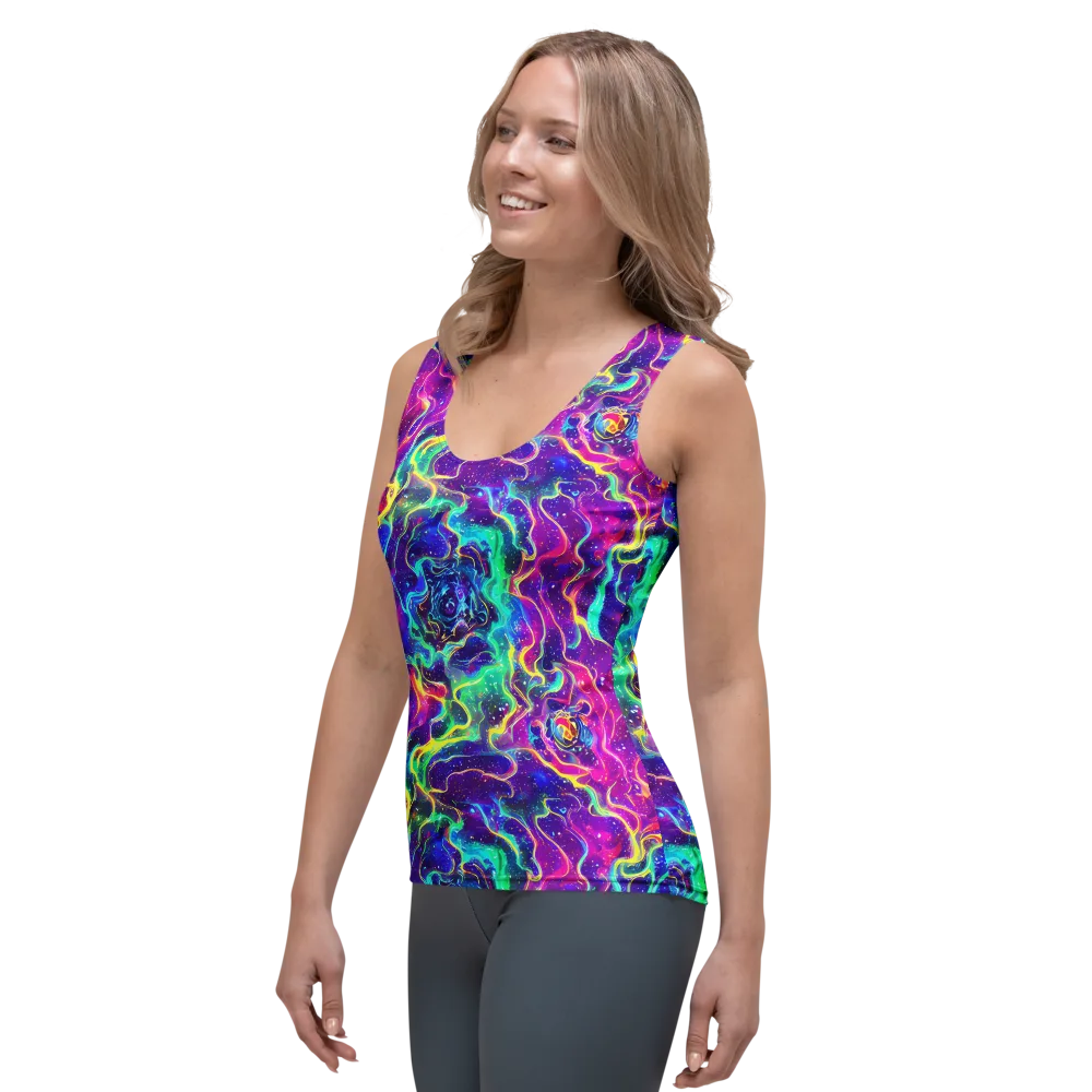 Liquid Light Show on Women's Tank Top — Left Front