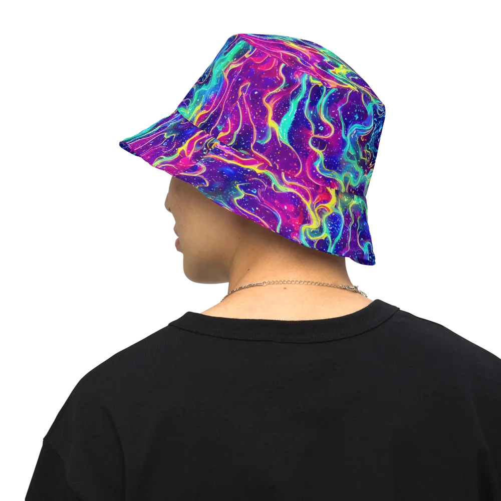 Liquid Light Show on Reversible Bucket Hat — Back Inside