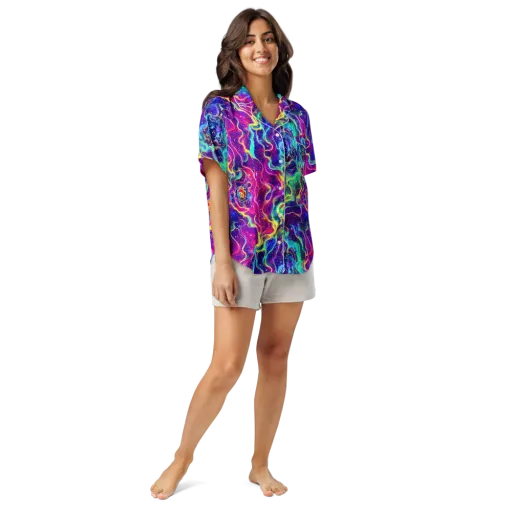Liquid Light Show on a Women's Short Sleeve Pajama Top