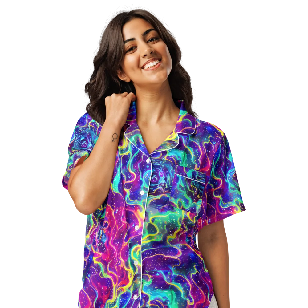 Liquid Light Show on Women's Short Sleeve Pajama Top — Front