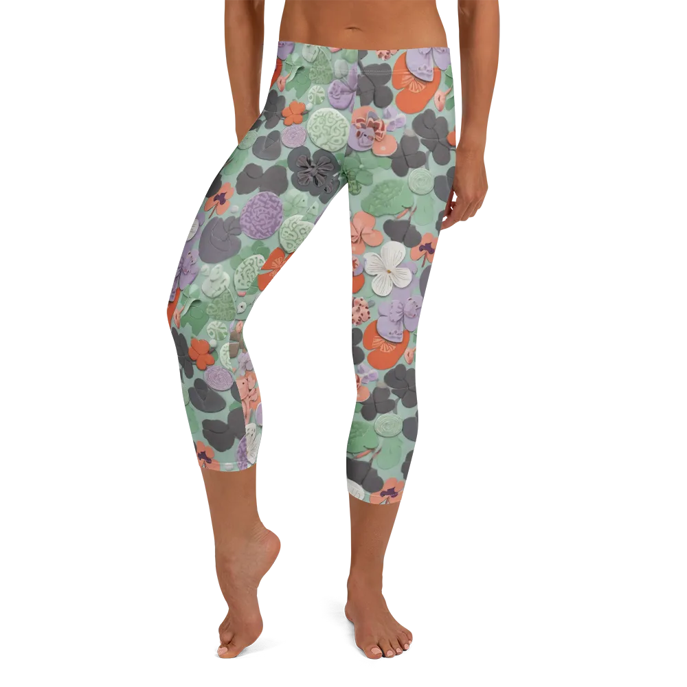 Garden Candy on Capri Leggings — Front
