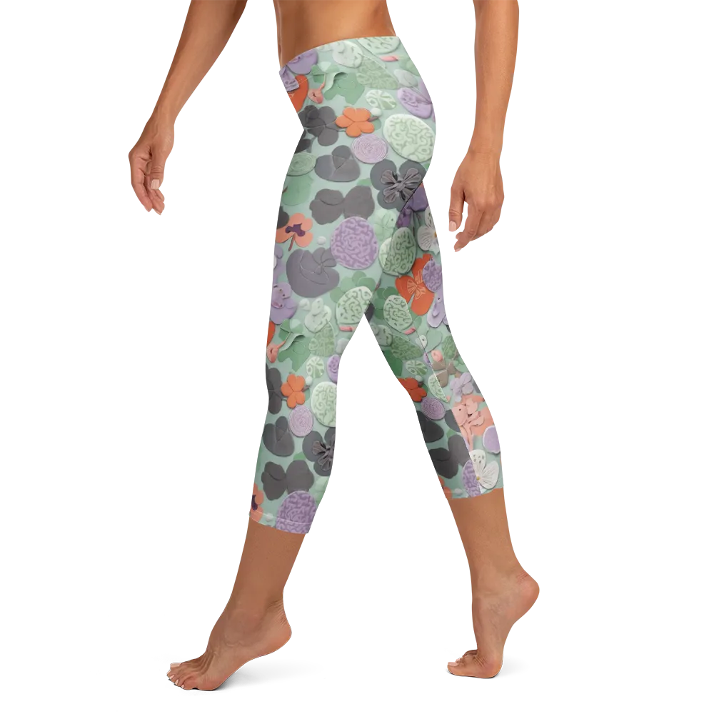 Garden Candy on Capri Leggings — Left