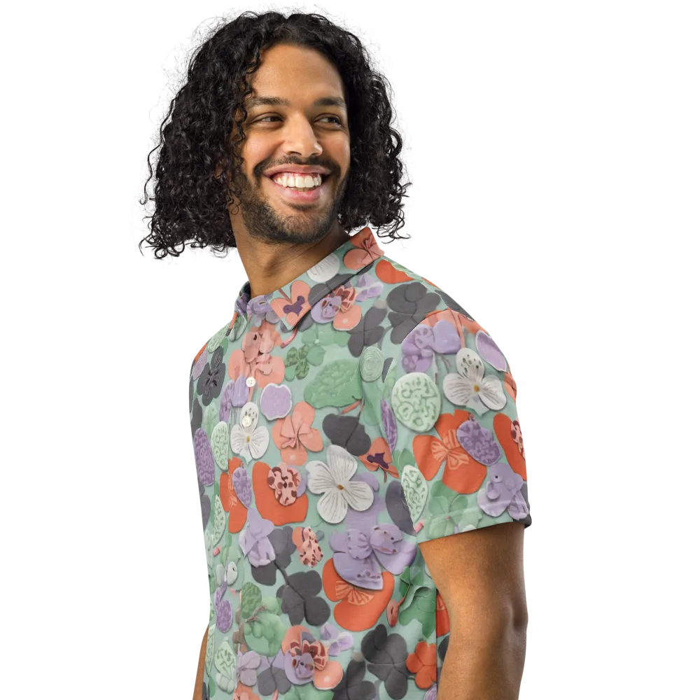 Garden Candy on Men's Slim Fit Polo Shirt — Left Front