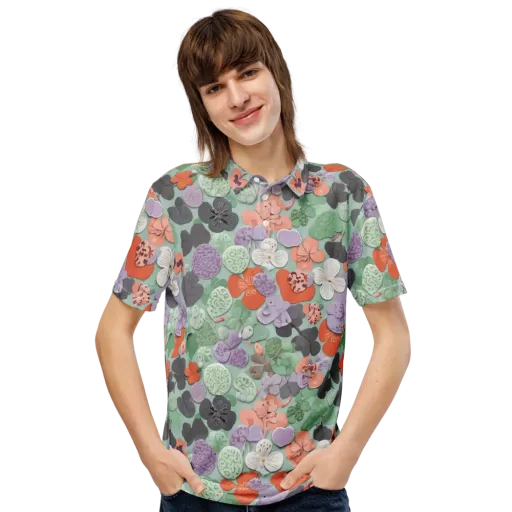 Garden Candy on a Men's Slim Fit Polo Shirt
